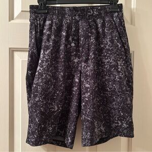 Lululemon Men’s Pace Breaker Linerless Short 9” Sz Small Black Deep Coal Multi